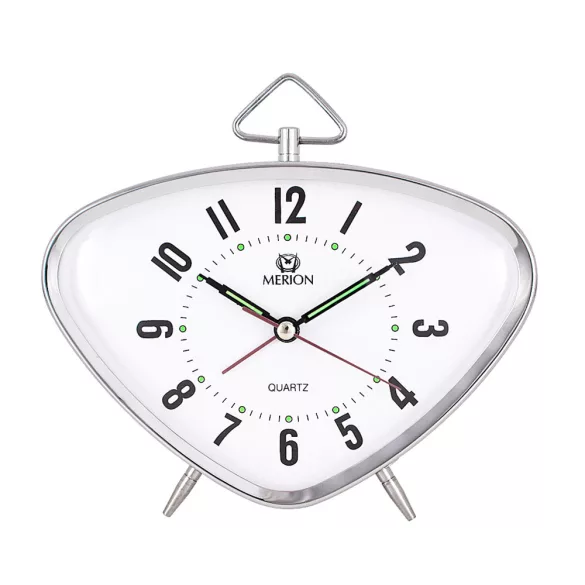 Merion fém ébresztőóra, quartz, ezüst színű