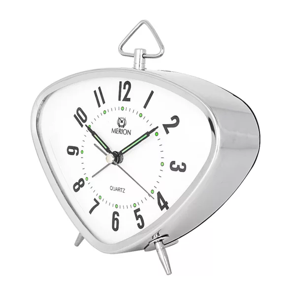 Merion fém ébresztőóra, quartz, ezüst színű