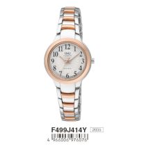   Q&Q női fémcsatos  quartz karóra, bicolor színű  tok és szíj, fehér számlap, F499J414Y