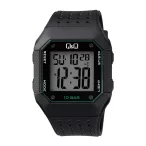   Q&Q férfi sport karóra,quartz/LCD,fekete színű műanyag tok, fekete színű műanyag szíj M158J004Y
