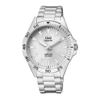   Q&Q férfi karóra, quartz, ezüst színű nemesacél tok, ezüst színű nemesacél csat, ezüst színű számlap, (Superior), S08A-008PY