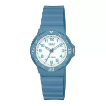   Q&Q gyerek karóra, kék műanyag tok, kék műanyag szíj, fehér számlap, V07A-008VY