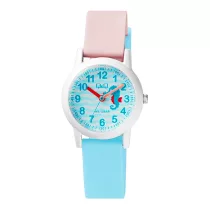   Q&Q gyerek karóra, fehér műanyag tok, színes műanyag szíj, figurás számlap, VS49J001Y