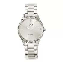   Q&Q női karóra, quartz, ezüst színű fémtok, ezüst színű nemesacél csat, ezüst színű számlap, Q75B-001PY