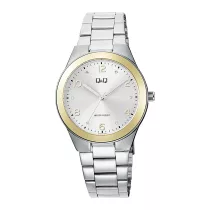   Q&Q női karóra, quartz, bicolor színű fémtok, ezüst színű nemesacél csat, ezüst színű számlap, Q78B-002PY