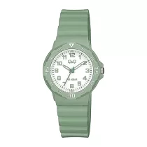   Q&Q gyerek karóra, zöld műanyag tok, zöld műanyag szíj, fehér számlap, V07A-005VY