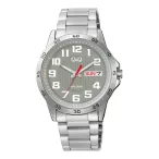   Q&Q férfi karóra, ezüst színű fémtok, szürke színű számlap, ezüst színű fémcsat A37A-002PY