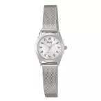   Q&Q nő karóra, ezüst színű fémtok, gyöngyház színű számlap, ezüst színű fémcsat C50A-005PY