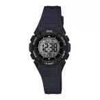   Q&Q sport karóra, kék műanyag tok, LCD kijelzés, kék műanyag szíj M187J007Y