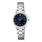   Q&Q női karóra, ezüst színű fémtok, kék színű számlap, ezüst színű fémcsat Q11A-002PY