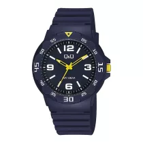   Q&Q férfi karóra, kék színű műanyag tok, kék színű számlap, kék színű műanyag tok V02A-016VY