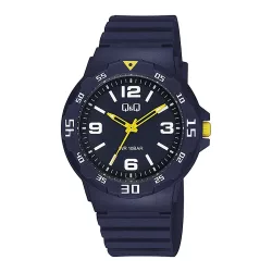   Q&Q férfi karóra, kék színű műanyag tok, kék színű számlap, kék színű műanyag tok V02A-016VY