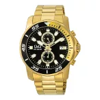   Q&Q férfi karóra, quartz, arany színű tok, arany színű fémcsat, fekete számlap  A42A-003PY