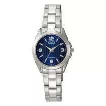   Q&Q női karóra, quartz, ezüst színű tok, ezüst színű fémcsat, kék számlap  C05A-017PY