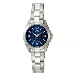   Q&Q női karóra, quartz, ezüst színű tok, ezüst színű fémcsat, kék számlap  C05A-017PY