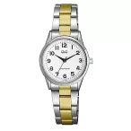   Q&Q női karóra, quartz, ezüst színű tok, bicolor színű fémcsat, fehér számlap C11A-005PY
