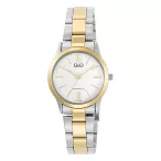   Q&Q női karóra, quartz, bicolor színű tok, bicolor színű fémcsat, ezüst színű számlap  C11A-032PY