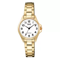   Q&Q női karóra, quartz, arany színű tok, arany színű fémcsat, fehér számlap  C37A-016PY