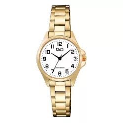   Q&Q női karóra, quartz, arany színű tok, arany színű fémcsat, fehér számlap  C37A-016PY