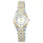   Q&Q női karóra, quartz, bicolor színű tok, bicolor színű fémcsat, fehér számlap  C50A-001PY