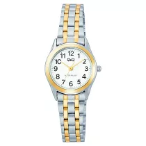   Q&Q női karóra, quartz, bicolor színű tok, bicolor színű fémcsat, fehér számlap  C50A-001PY