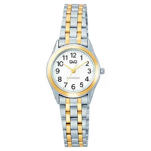 Q&Q női karóra, quartz, bicolor színű tok, bicolor színű fémcsat, fehér számlap  C50A-001PY