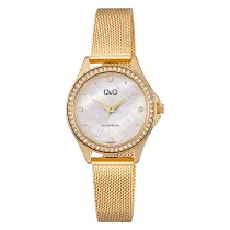   Q&Q női karóra, quartz, arany színű tok, arany színű fémcsat, gyöngyház színű számlap  C80A-004PY