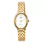   Q&Q női karóra, quartz, arany színű tok, arany színű karcsat, fehér számlap  Q10C-004PY