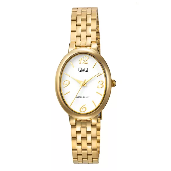 Q&Q női karóra, quartz, arany színű tok, arany színű karcsat, fehér számlap  Q10C-004PY