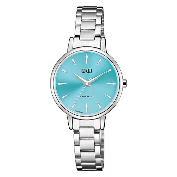 Q&Q női karóra, quartz, ezüst színű tok, ezüst színű fémcsat, kék számlap  Q56A-002PY