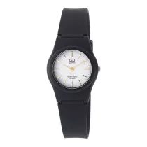   Q&Q női karóra, fekete műanyag tok, fekete műanyag szíj, fehér számlap, quartz, VQ81J004Y