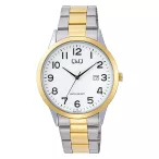   Q&Q férfi karóra, quartz, bicolor színű fémtok, bicolor színű nemesacél csat, fehér számlap A44A-003PY