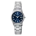   Q&Q női karóra, quartz, ezüst színű fémtok, ezüst színű fémcsat, kék számlap A45A-002PY