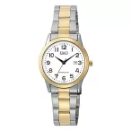   Q&Q női karóra, quartz, bicolor színű fémtok, bicolor színű fémcsat, fehér számlap A45A-003PY