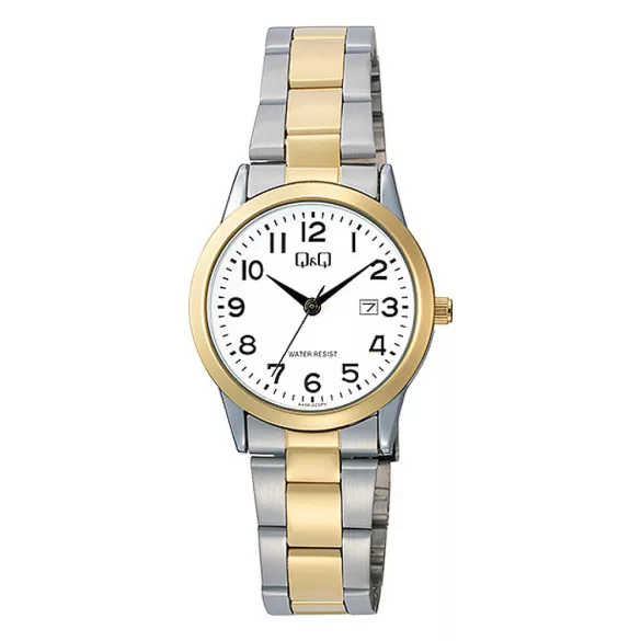 Q&Q női karóra, quartz, bicolor színű fémtok, bicolor színű fémcsat, fehér számlap A45A-003PY