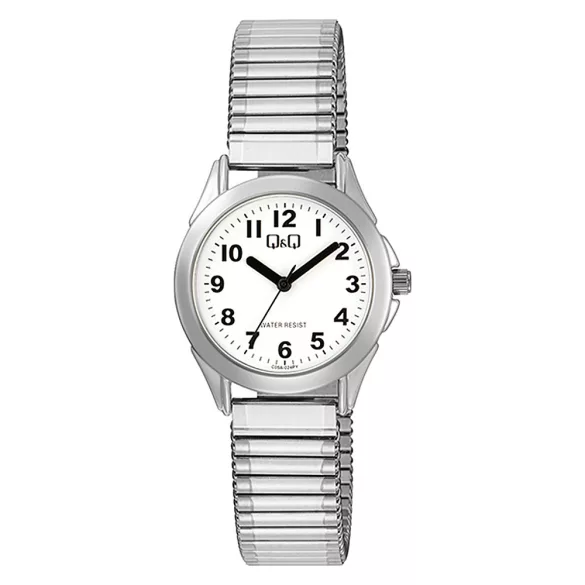 Q&Q női karóra, quartz, ezüst színű fémtok, ezüst színű rugóscsat, fehér számlap C05A-024PY