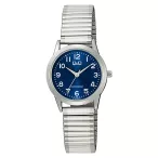   Q&Q női karóra, quartz, ezüst színű fémtok, ezüst színű rugóscsat, kék számlap C11A-035PY
