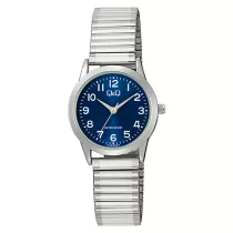   Q&Q női karóra, quartz, ezüst színű fémtok, ezüst színű rugóscsat, kék számlap C11A-035PY