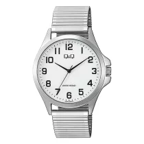   Q&Q férfi karóra, quartz, ezüst színű fémtok, ezüst színű rugóscsat, fehér számlap C36A-024PY