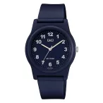   Q&Q férfi karóra, sötét kék színű műanyag tok, sötét kék színű műanyag szíj, sötét kék számlap, G22A-024VY
