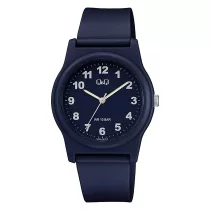   Q&Q férfi karóra, sötét kék színű műanyag tok, sötét kék színű műanyag szíj, sötét kék számlap, G22A-024VY