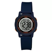   Q&Q női karóra, quartz, digitális kijelzés, kék színű műanyag tok, kék színű műanyag szíj, M208J009Y