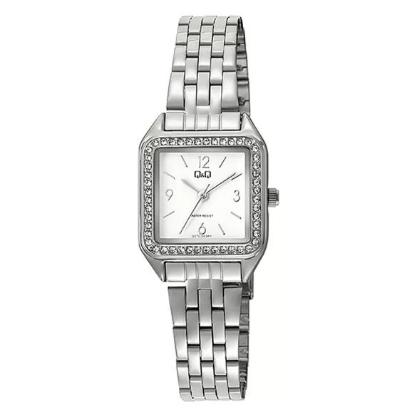 Q&Q női karóra, quartz, ezüst színű fémtok, ezüst színű fémcsat, fehér számlap Q27C-003PY