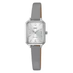   Q&Q női karóra, quartz, ezüst színű fémtok, szürke színű bőrszíj, ezüst számlap, Q29C-002PY