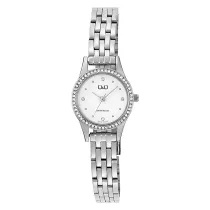   Q&Q női karóra, quartz, ezüst színű fémtok, ezüst színű fémcsat, fehér számlap Q30C-001PY