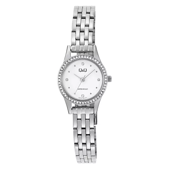 Q&Q női karóra, quartz, ezüst színű fémtok, ezüst színű fémcsat, fehér számlap Q30C-001PY