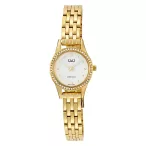   Q&Q női karóra, quartz, arany színű fémtok, arany színű fémcsat, fehér számlap Q30C-003PY