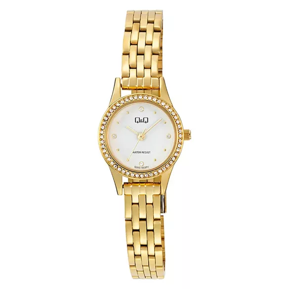 Q&Q női karóra, quartz, arany színű fémtok, arany színű fémcsat, fehér számlap Q30C-003PY
