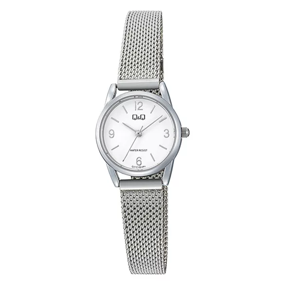 Q&Q női karóra, quartz, ezüst színű fémtok, ezüst színű fémcsat, fehér számlap, Q31C-001PY