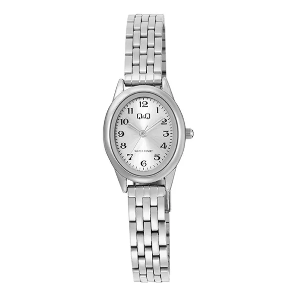 Q&Q női karóra, ezüst színű fémtok, ezüst színű fémcsat, ezüst színű számlap, Q34C-001PY 